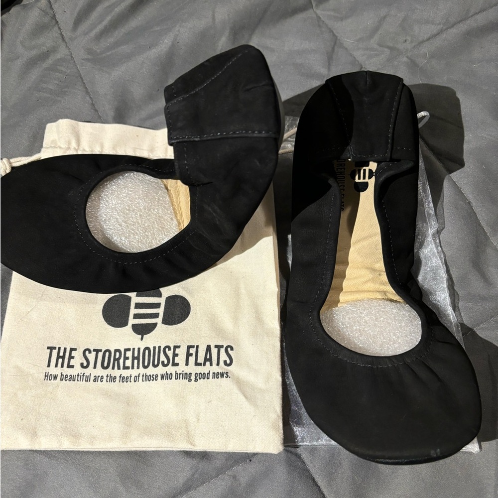 New Storehouse Flats  Black suede flats. Size 9